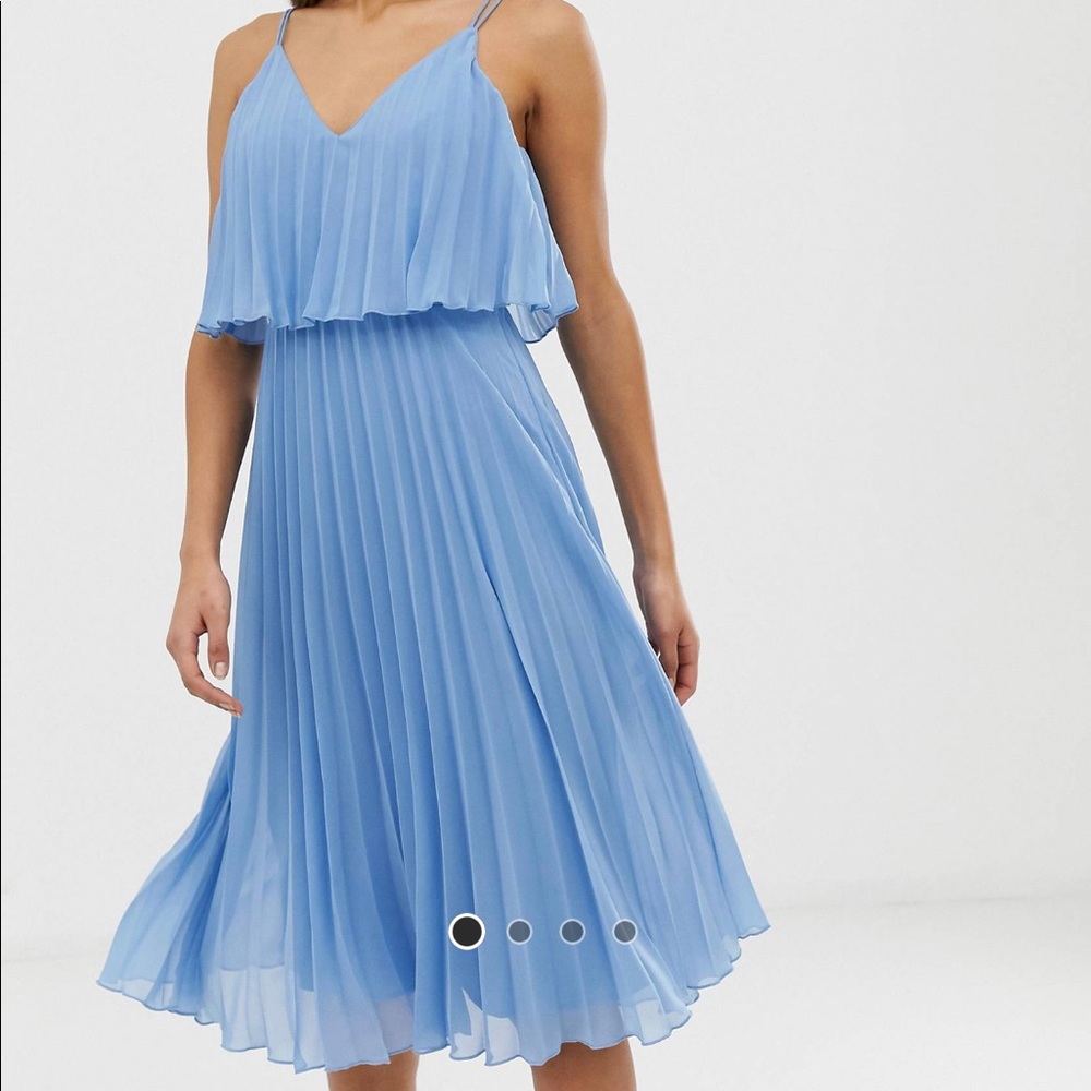 Pleated crop midi dress
